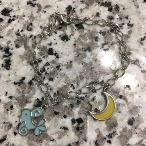 Bird and moon bracelet